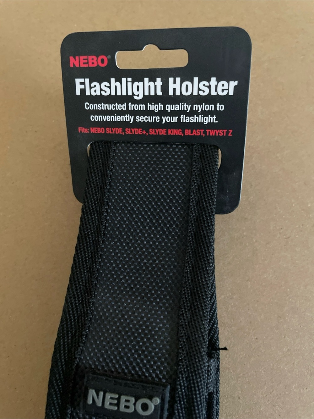 Black Nylon Flashlight Holster with Belt Loop
